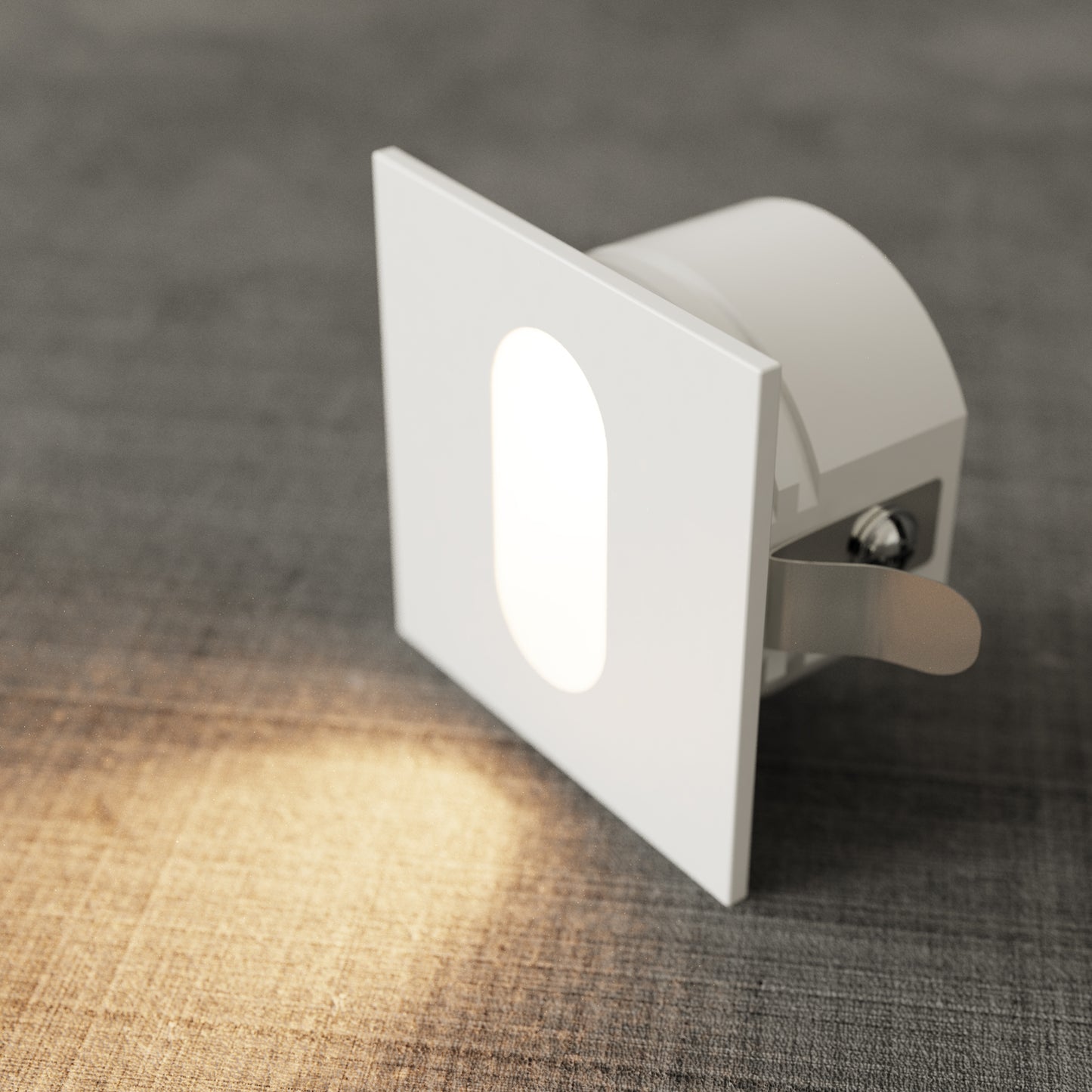 ST401S Mini Square Stair Step Light White Brush Aluminum Black
