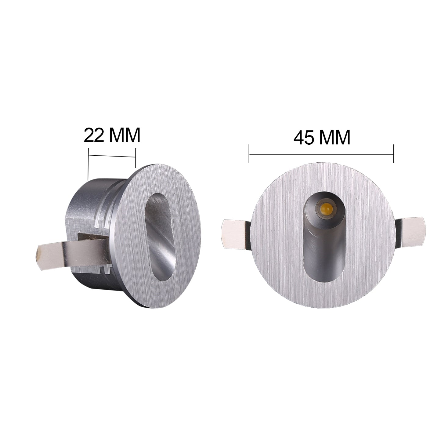 ST501R Mini Square Stair Step Light White Brush Aluminum Black