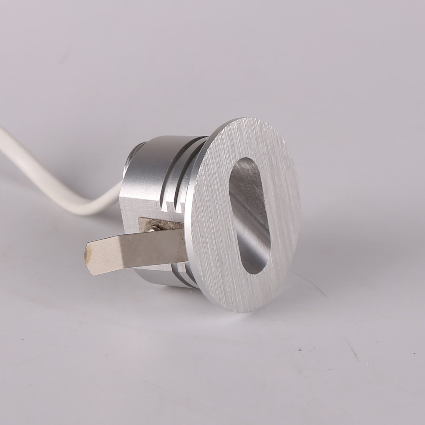 ST501R Mini Square Stair Step Light White Brush Aluminum Black