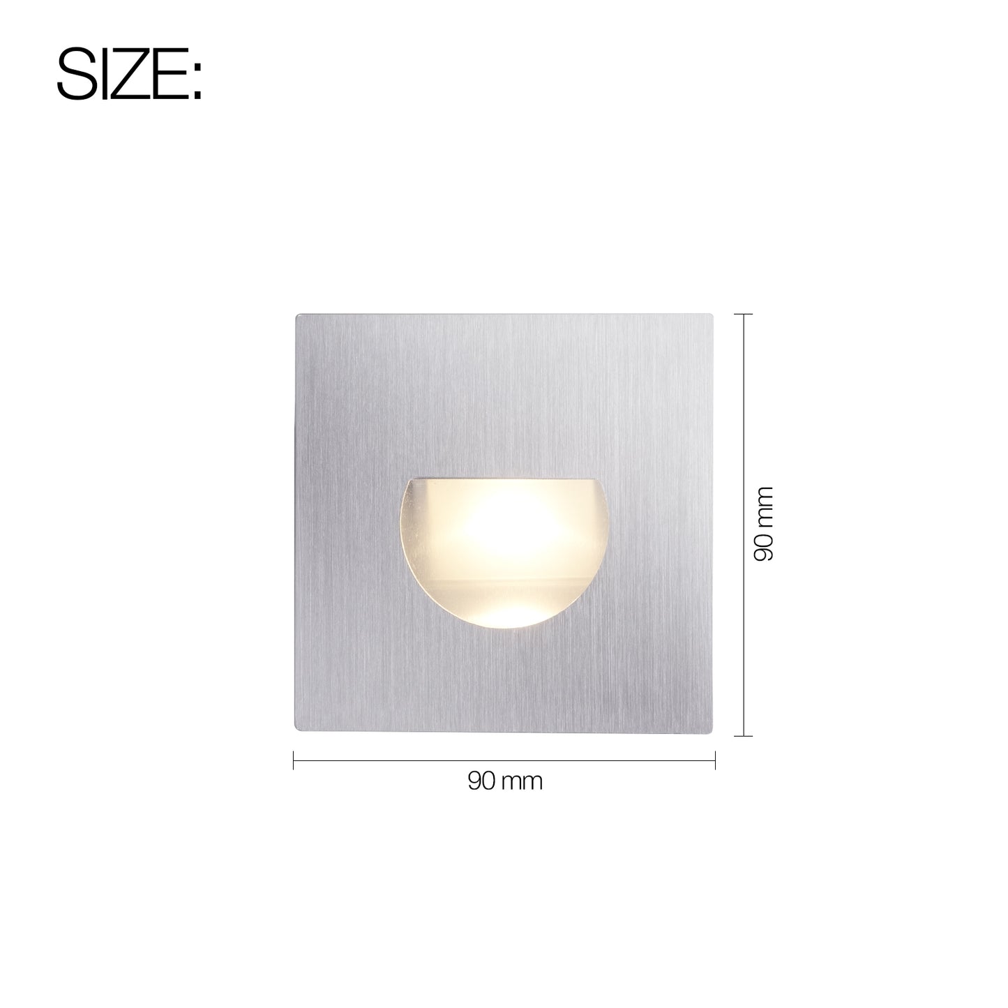 ST316S Square Stair Step Light Recessed Wall Light White Brush Aluminum Black