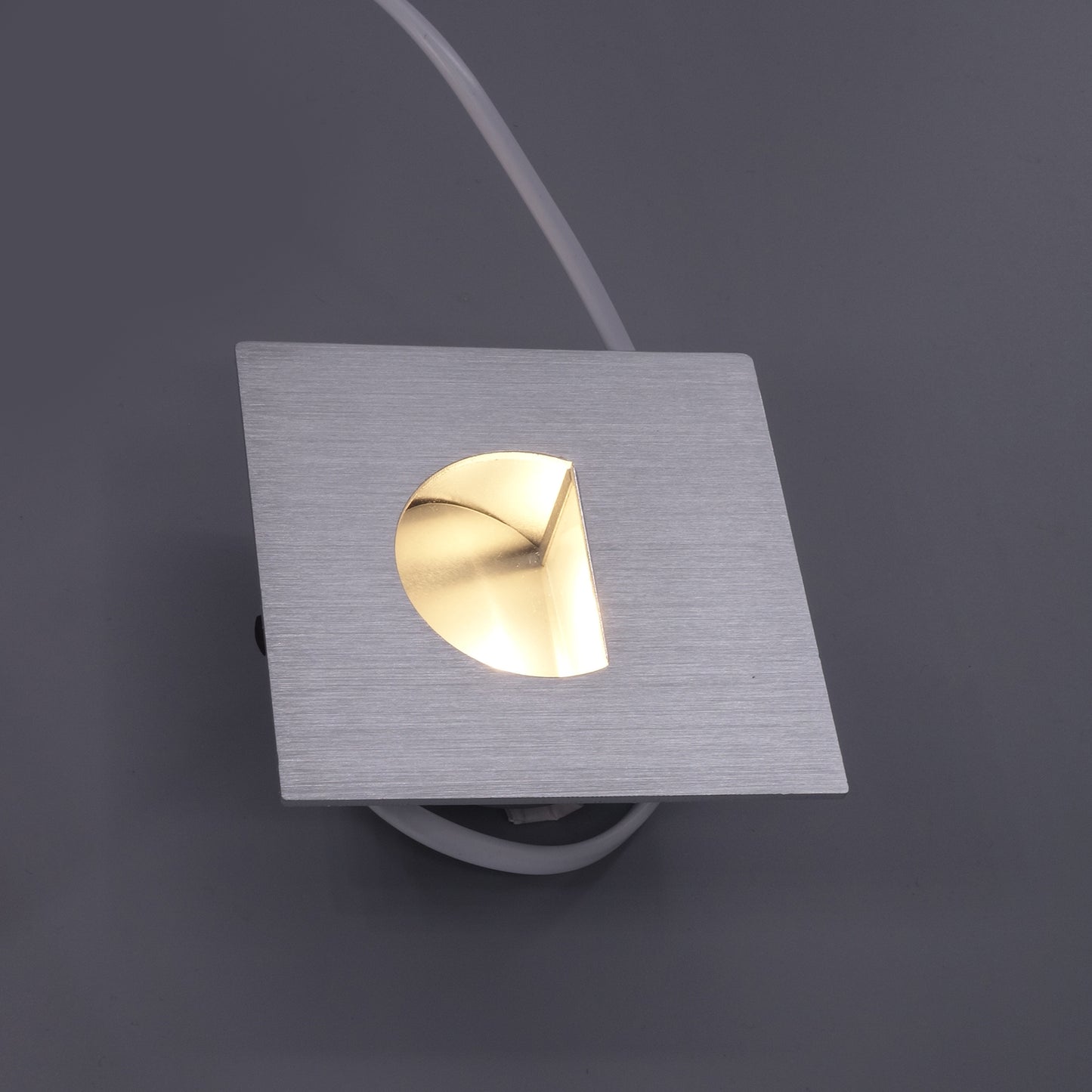 ST316S Square Stair Step Light Recessed Wall Light White Brush Aluminum Black