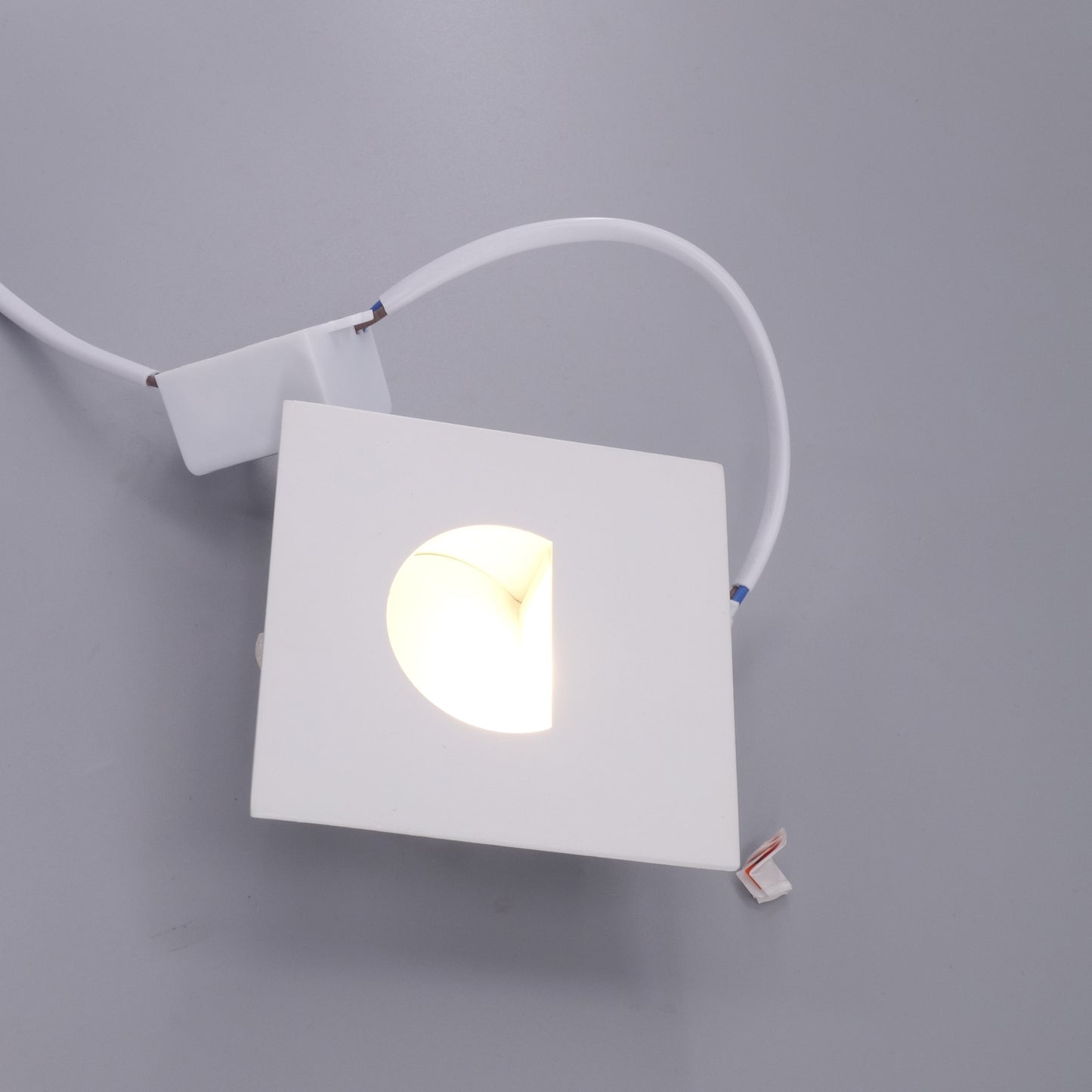 ST316S Square Stair Step Light Recessed Wall Light White Brush Aluminum Black
