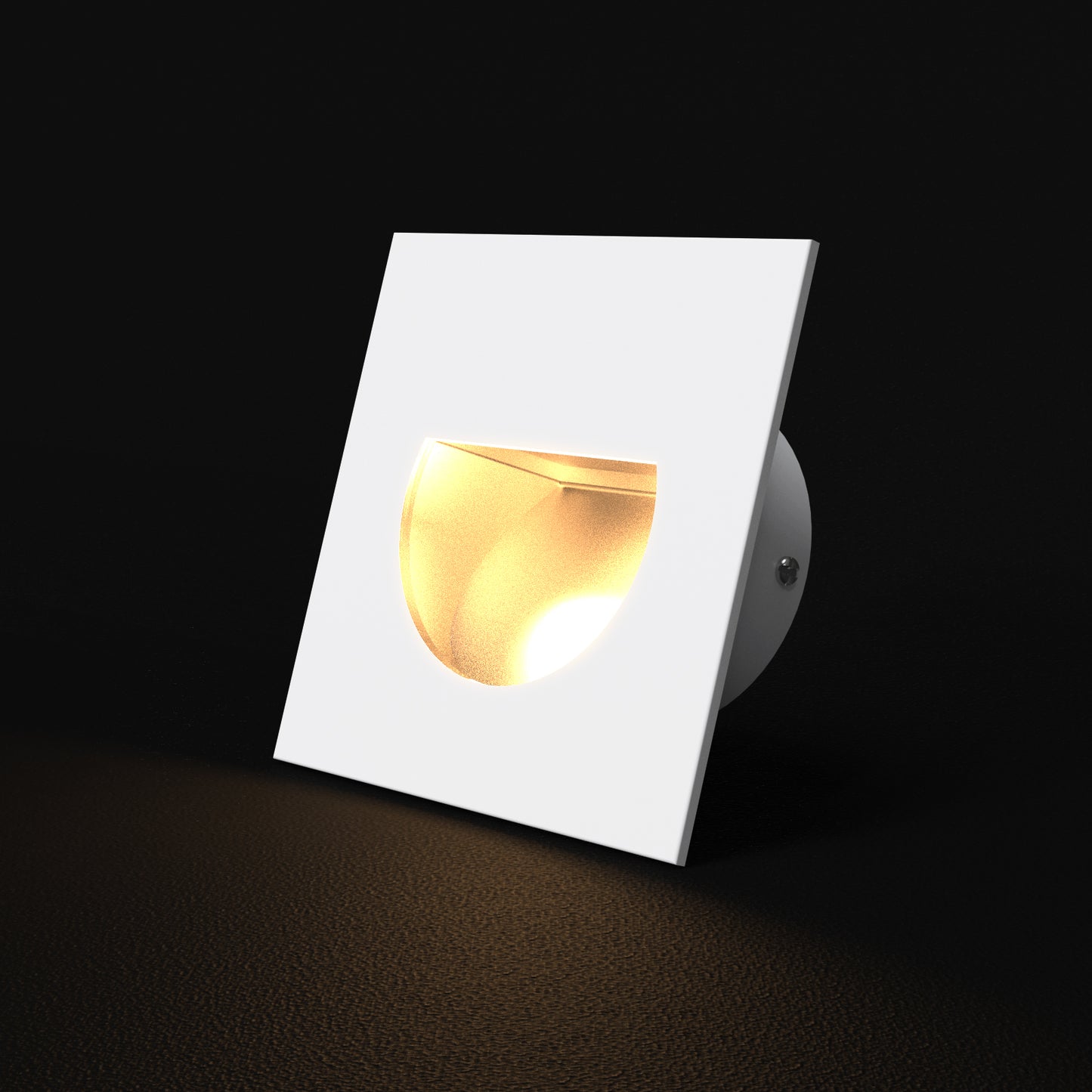 ST316S Square Stair Step Light Recessed Wall Light White Brush Aluminum Black