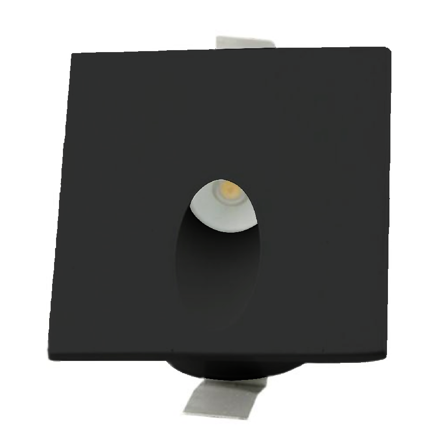 ST401S Mini Square Stair Step Light White Brush Aluminum Black