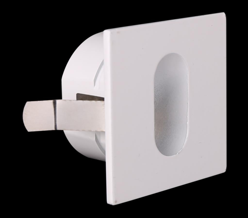 ST401S Mini Square Stair Step Light White Brush Aluminum Black