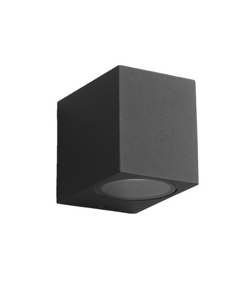 Exterior Wall Light Brug Up Down Spot 2xGU10 Matt Black IP44