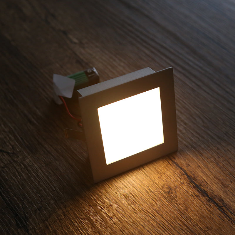 ST29-1 Flat Square Stair Step LED Light 90mm Recessed Kit