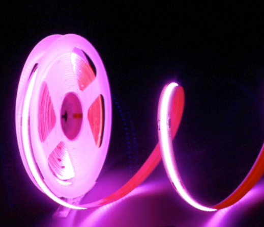 Pink Color LED Strip COB True Single Static Light DC 12V