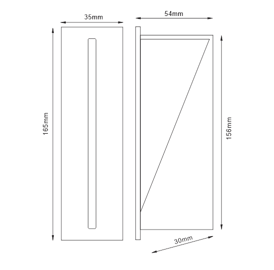 ST612 Line Slim Narrow LED Stair Step Light Corner