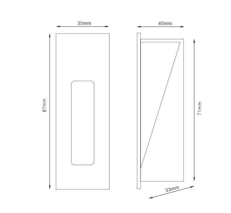 ST614 Rectangle LED Stair Step Light Corner Narrow Beam