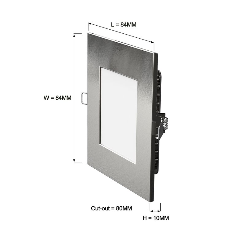 203S Square LED Step Light Stair Corner Cabinet Domestic Caravan Panel