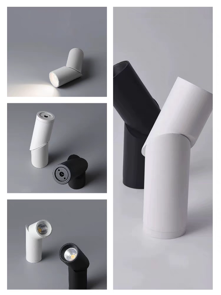 Mammoth 15W LED Spot Light Surface Mount Track Adaptor 3 Wire Black White