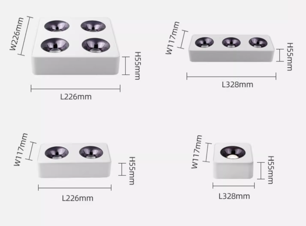 BOKS LED Surface Mounted Downlight Square 1-Light 2-Light 3-Light 4-Light