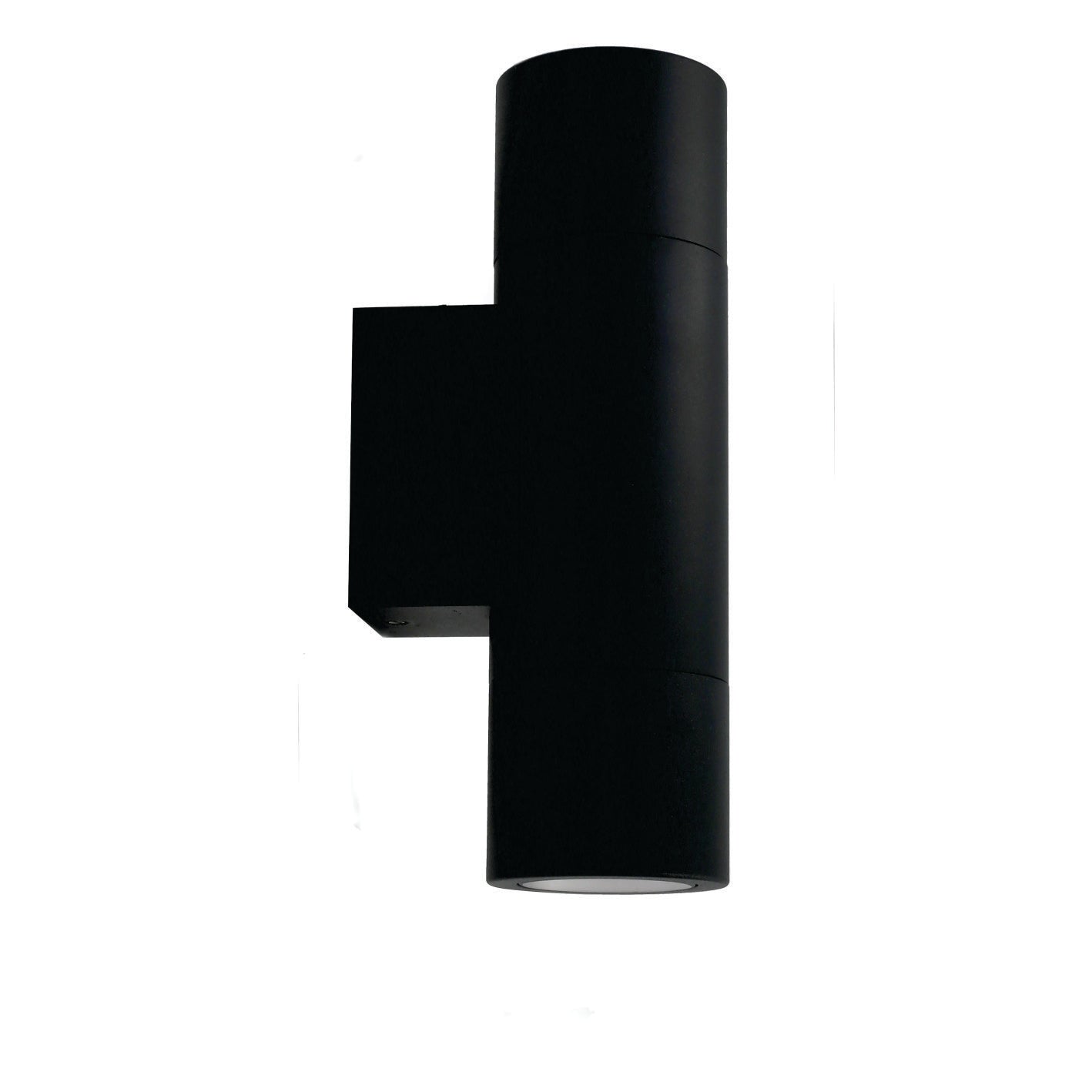 Exterior Wall Light Pillar Up and Down Spot 2xGU10 Matt Black IP44