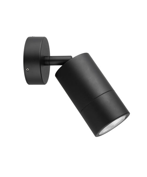 Exterior Wall Light Pillar Single Adjustable Down Spot GU10 Matt Black IP44