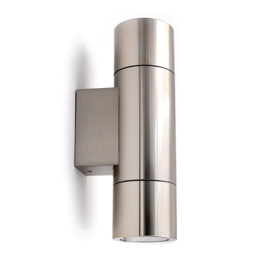 Exterior Wall Light Pillar Up and Down Spot 2xGU10 Matt Black IP44