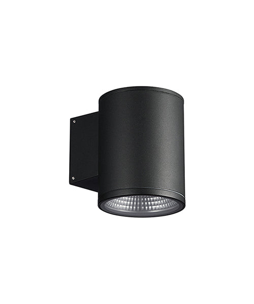 Exterior Down Spot Wall Light 12W Pillar Commercial IP65 Matt Black