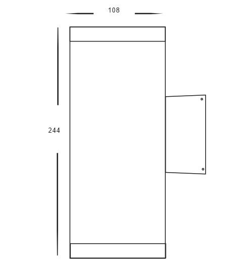 Exterior Up Down Wall Light 2X12W Pillar Commercial IP65 Matt Black