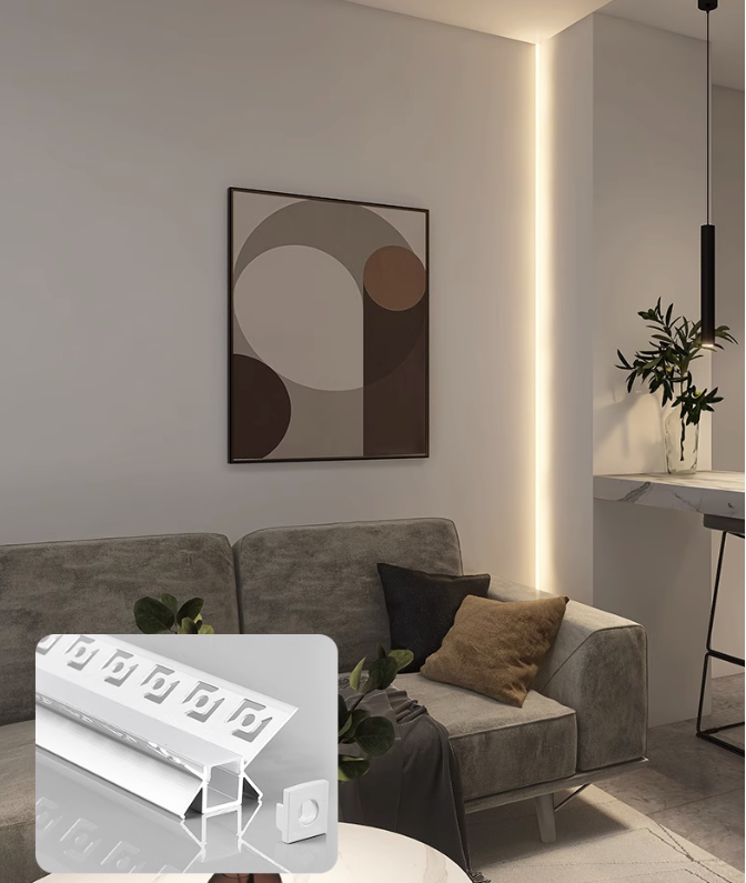 Angled Led Extrution Corner Linear LED Strip Profile Extrusion Stylish Wall Corner Edge Lig ...