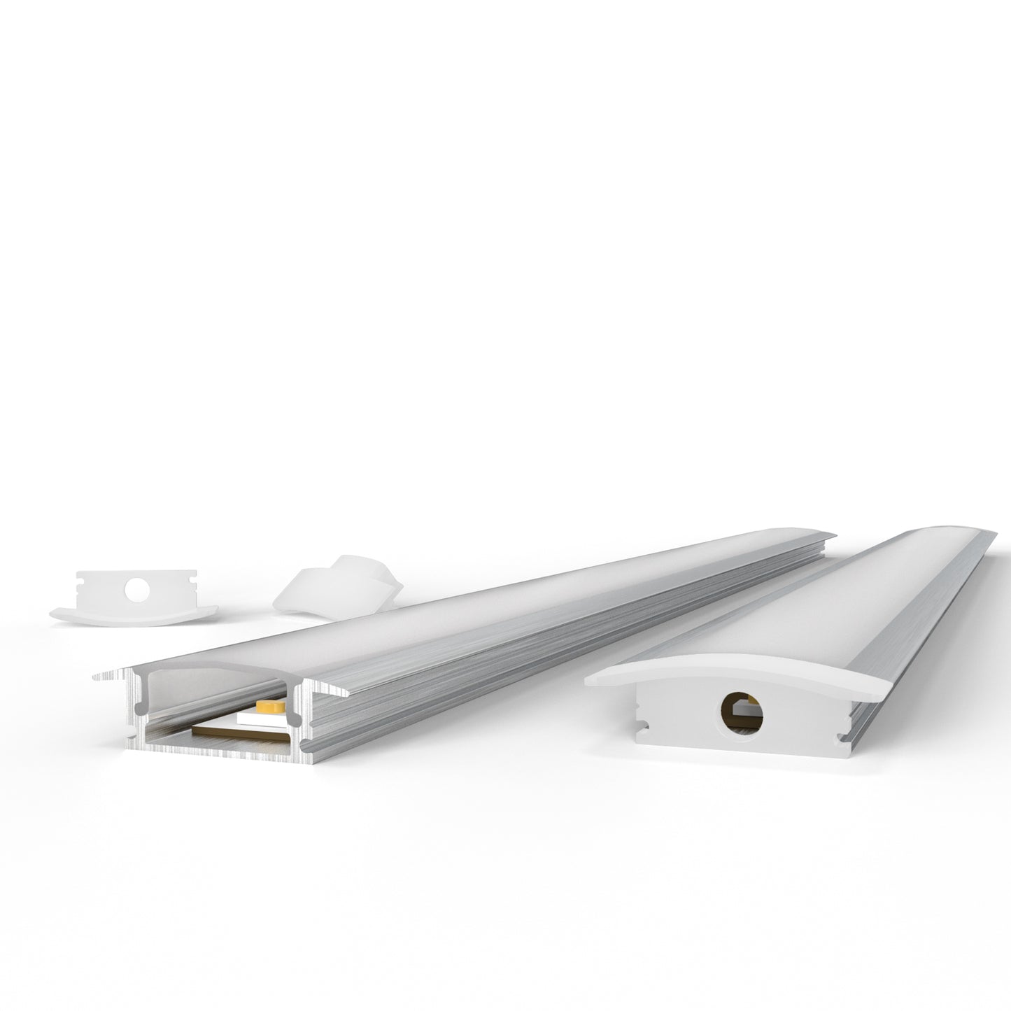 LED Strip Extrusion 1708  Low Profile Recessed Mounted